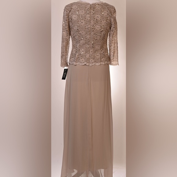 Alex Evenings Sequined Lace Gown - Picture 5 of 8